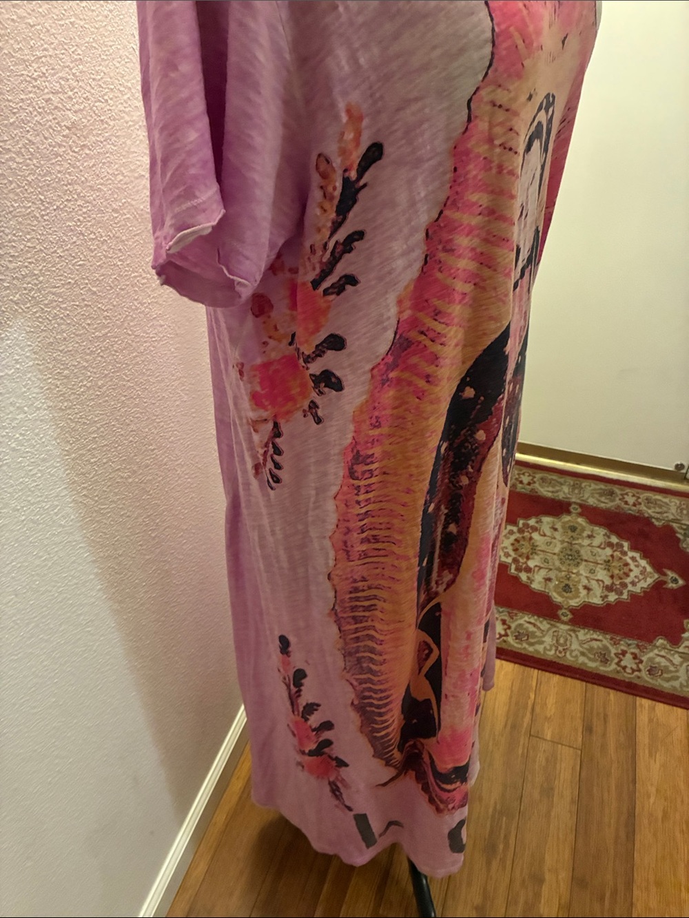 Magnolia Pearl Pink Cotton Virgin Mary Guadalupe roses of love  Maxi Dress - Picture 5 of 11